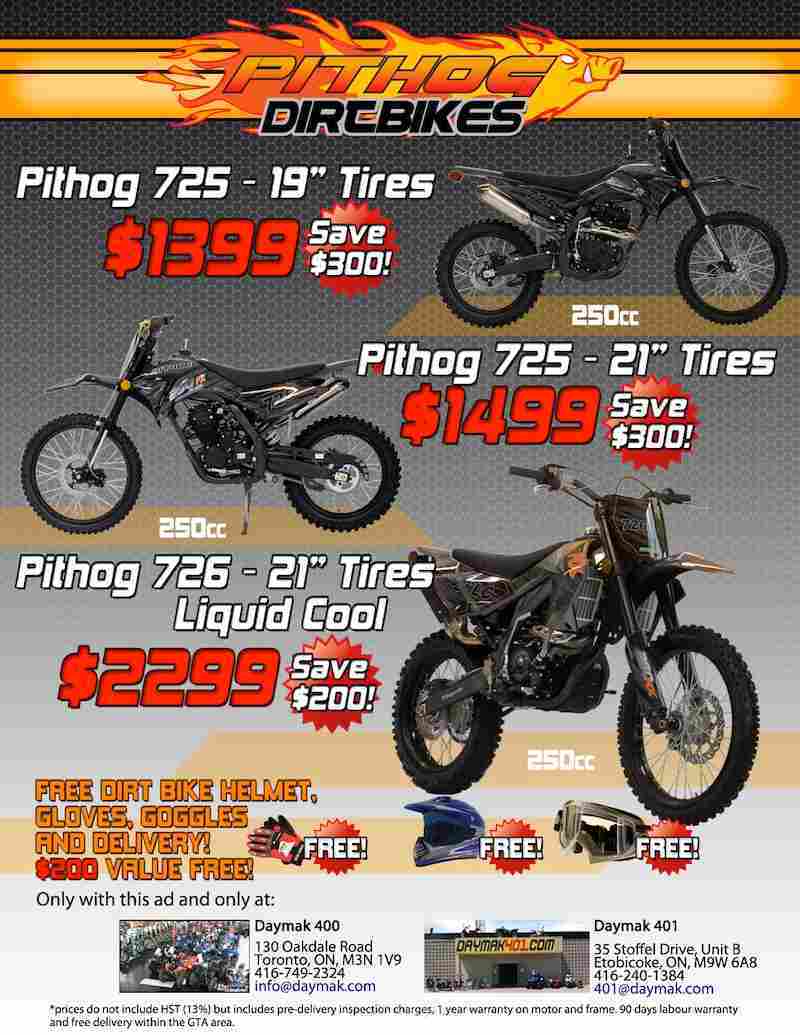 250cc Dirt bikes on sale from 1399